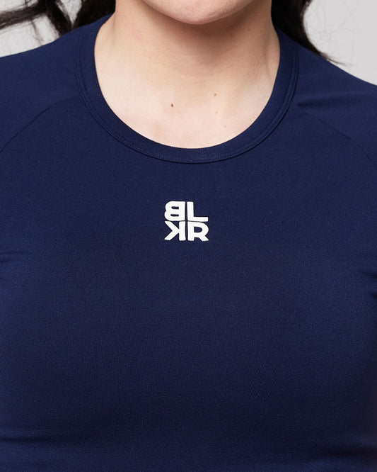 Blaaker navy blue cropped t shirt, image